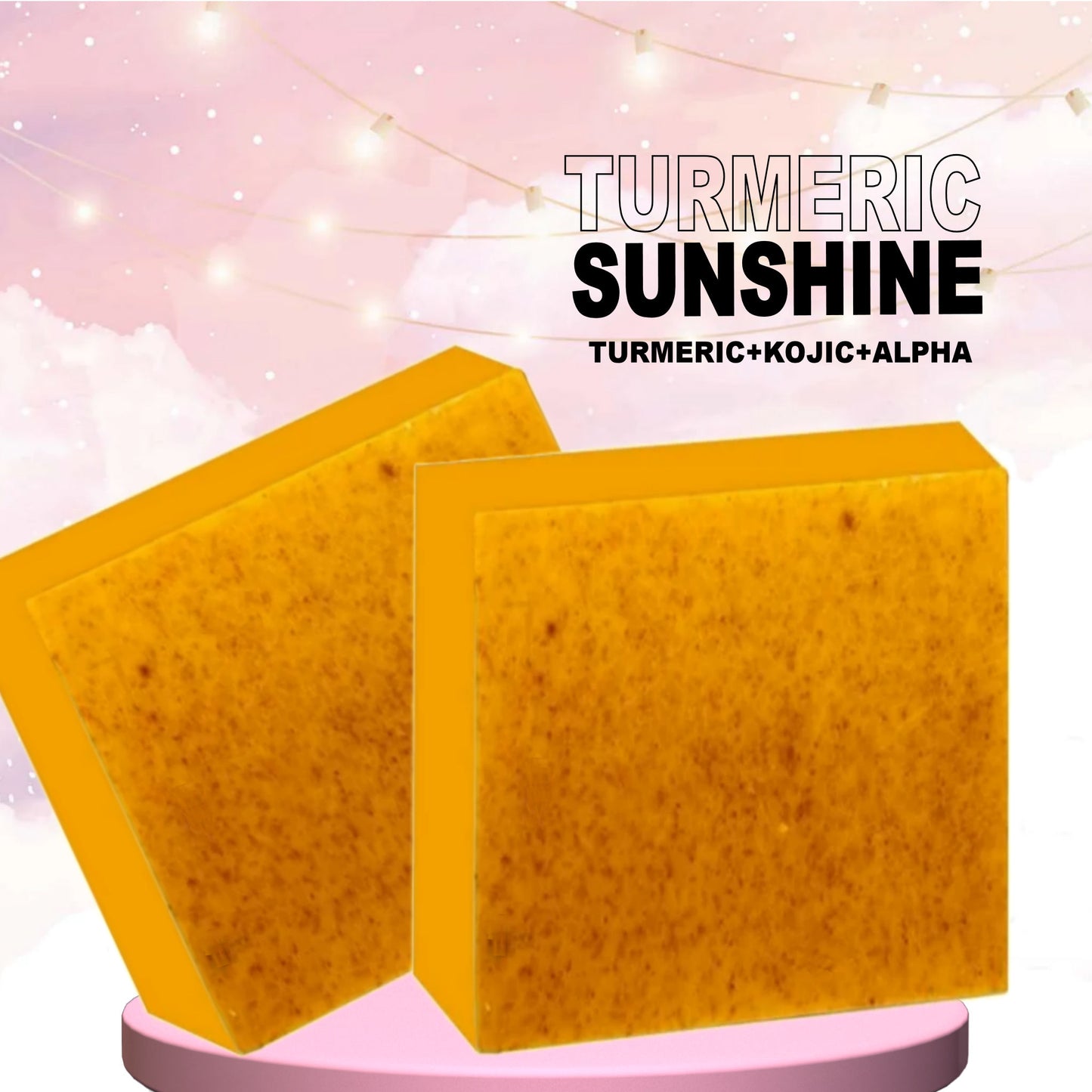 (HURRY! 🏃🏽‍♀️ONLY 7 IN STOCK🔥) Turmeric Kojic Acid Soap Bar┃Lemon Turmeric Kojic Acid Alpha Arbutin Soap Bar.